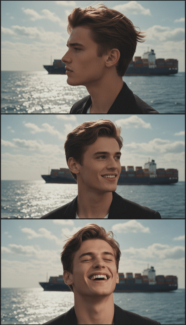 AI Seaside Movie-like Photo Image From Image