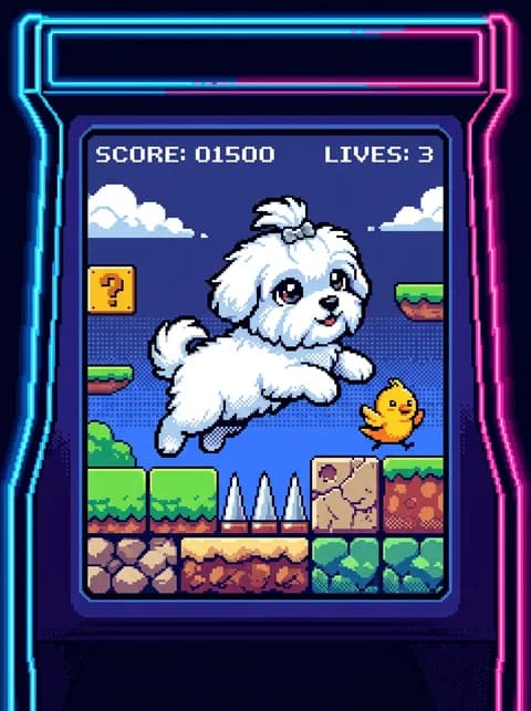 Pixel-style storyboard example