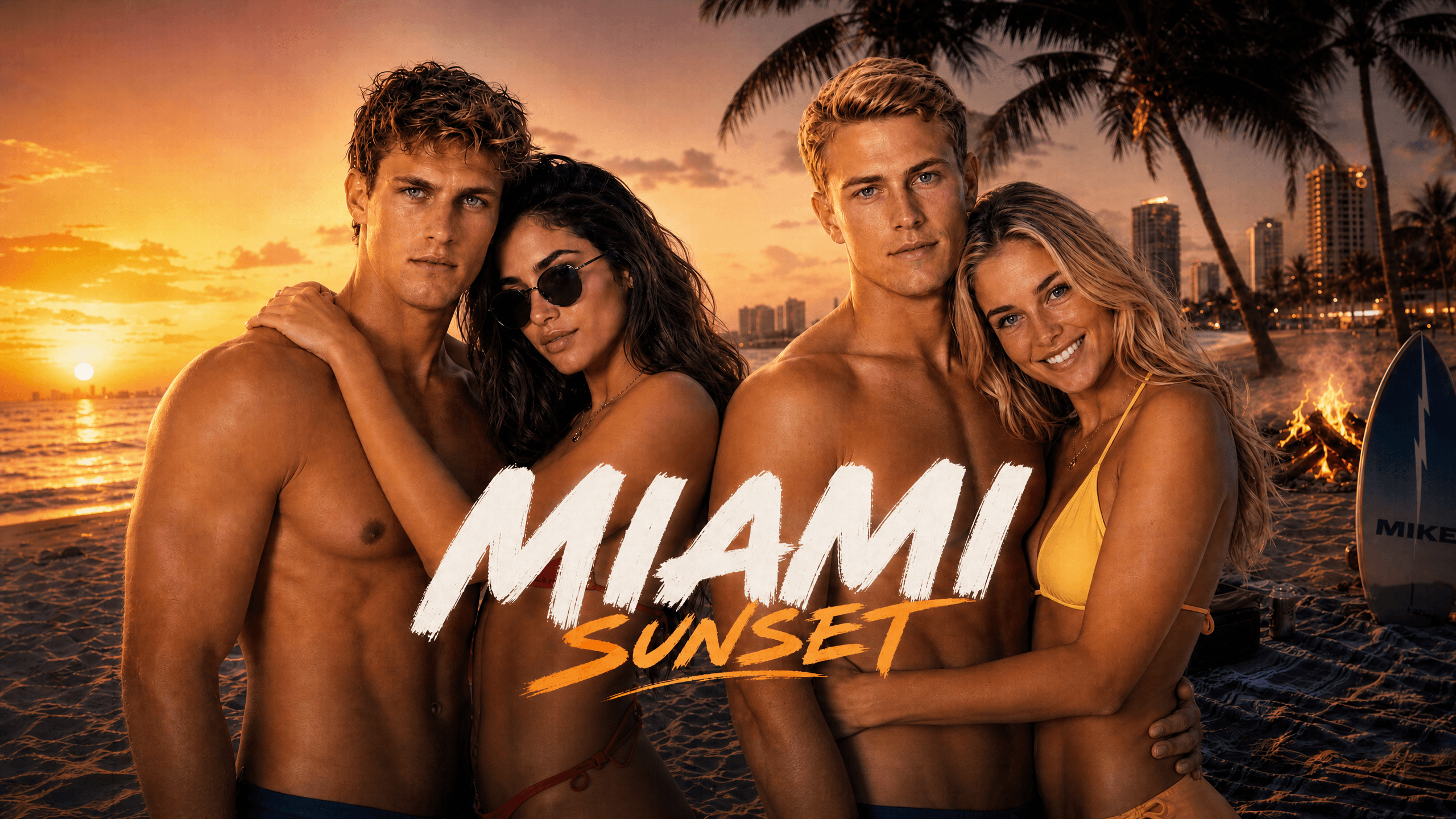AI 《miami Sunset》 Video From Source Image
