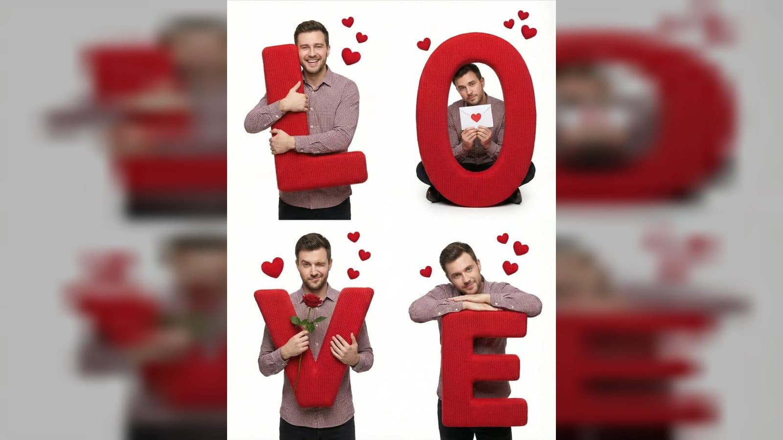 Photo to AI Video Generator for a Valentine LOVE Collage