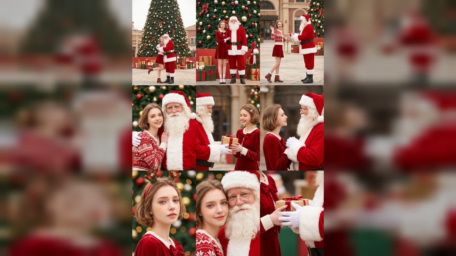 Santa 9-Grid Photo Collage