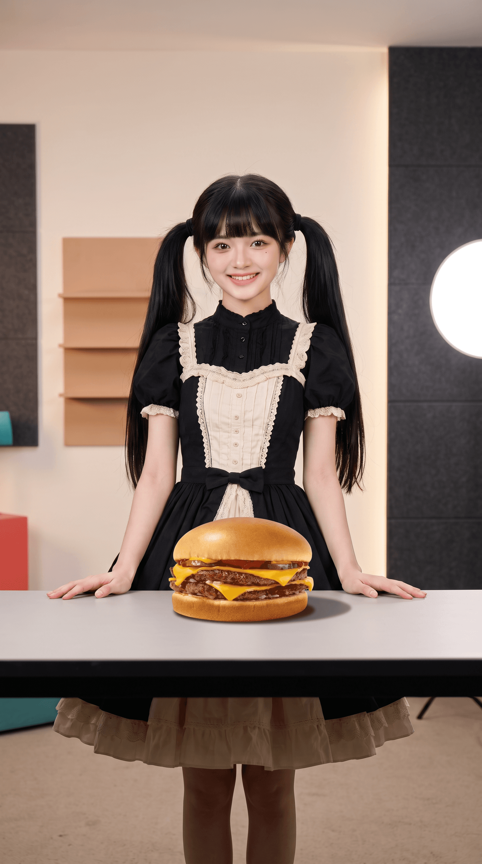 AI Hamburger Product Staging With a Consistent Digital Host