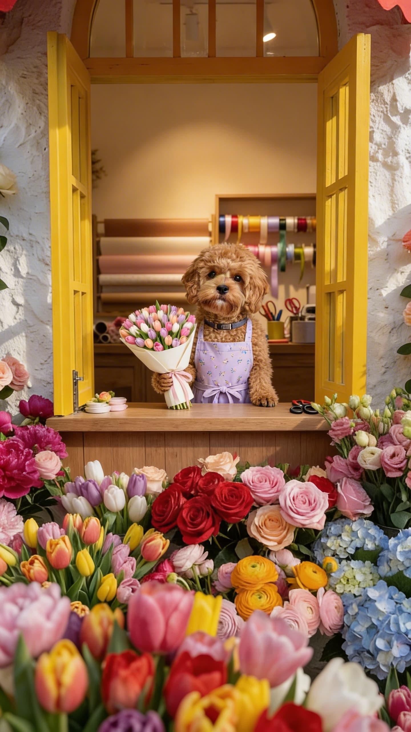 Cute Flower Shop Seller Video From Photo