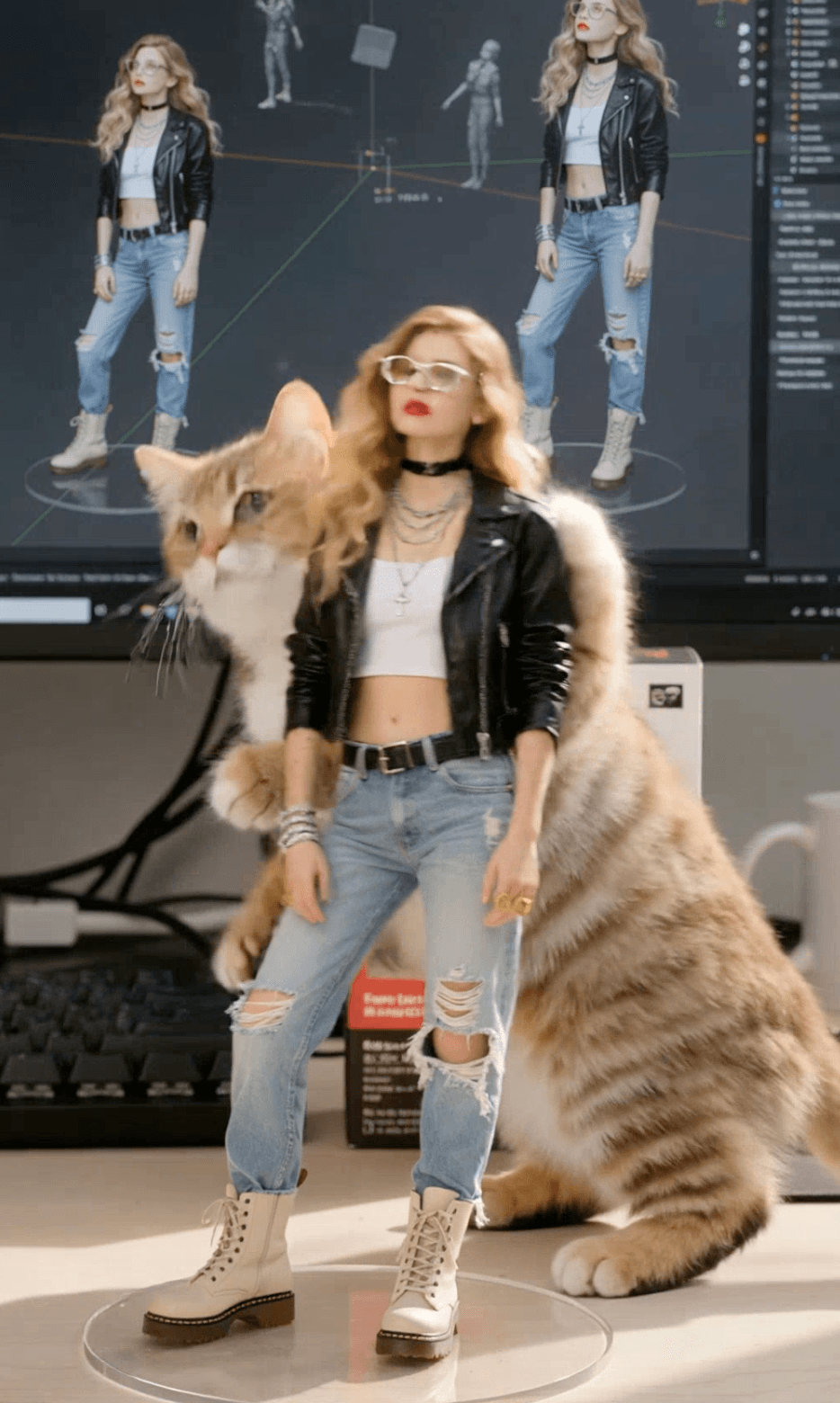 AI Naughty Cat. Video From Image