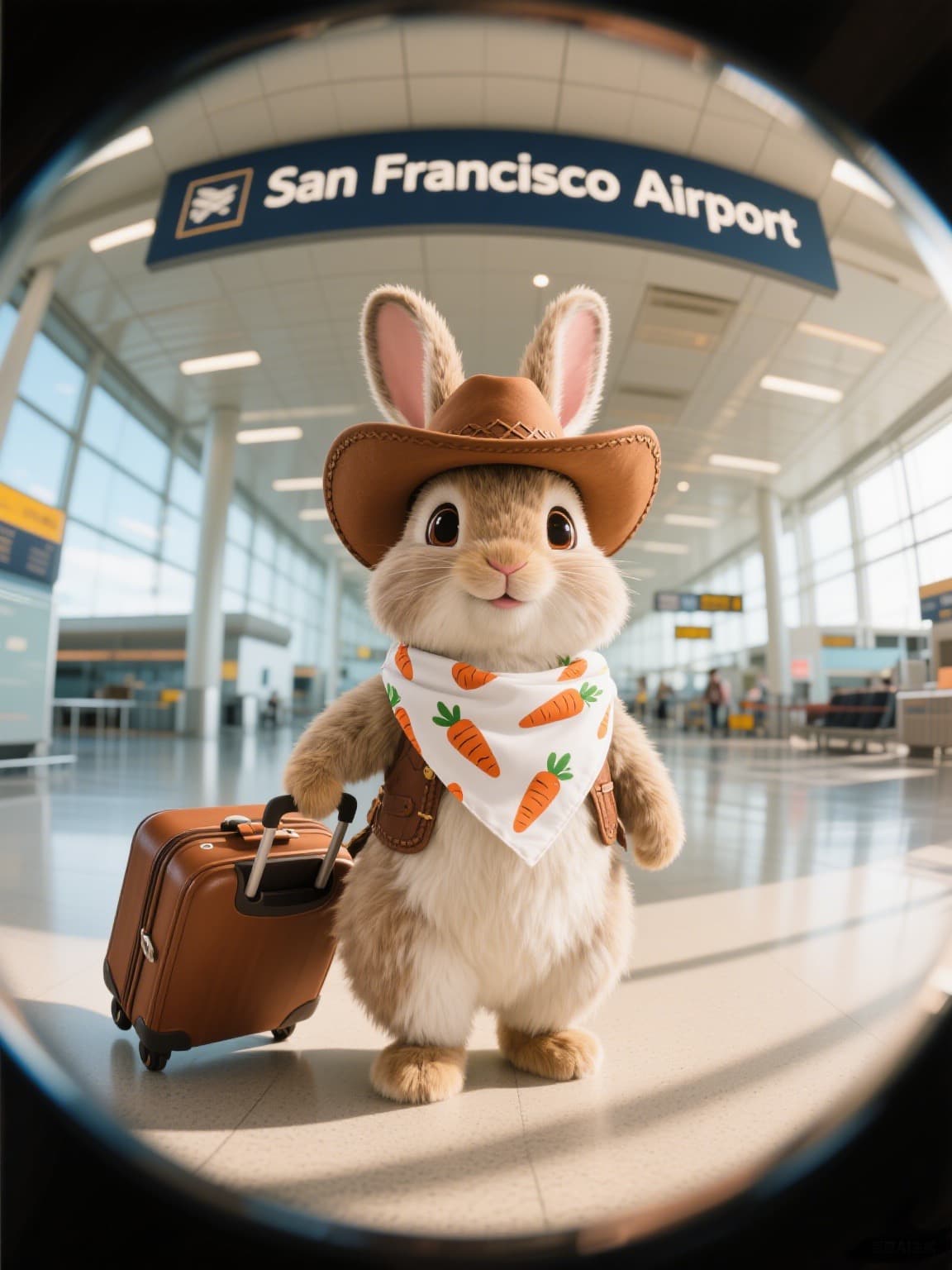 AI Fish-eye Lens Animal Travel Video From Image